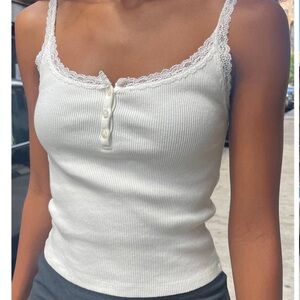 Brandy Melville White Amaya Lace Tank